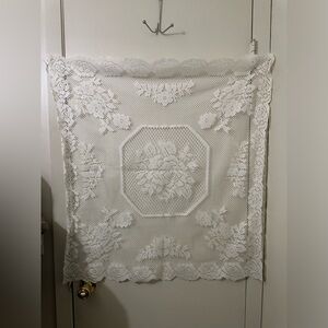 Elegant White Lace Tablecloth 36 x 34